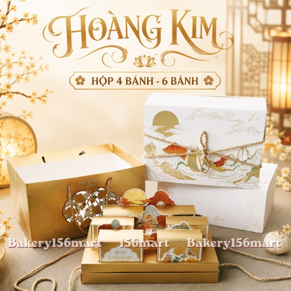 1-5 Hộp Đựng Bánh Trung Thu 4 Bánh - 6 Bánh 150g - 250g [HOÀNG KIM]