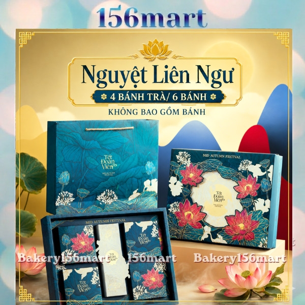 Vỏ Hộp Bánh Trung Thu Cao Cấp 4 Bánh Trà / 6 Bánh 150g-250g | NGUYỆT LIÊN NGƯ |