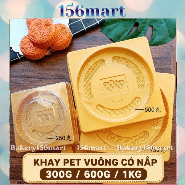 10 Hộp nhựa đựng bánh trung thu cỡ lớn cho bánh Tròn 300G / 600G / 1KG (10 hộp kèm nắp)