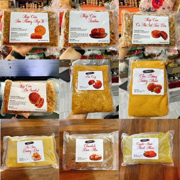 Nhân Thập Cẩm Gà Quay xá xíu, Thập cẩm Bò Sambal, Thập cẩm cá hồi sốt tiêu đen, Nhân HOT mới