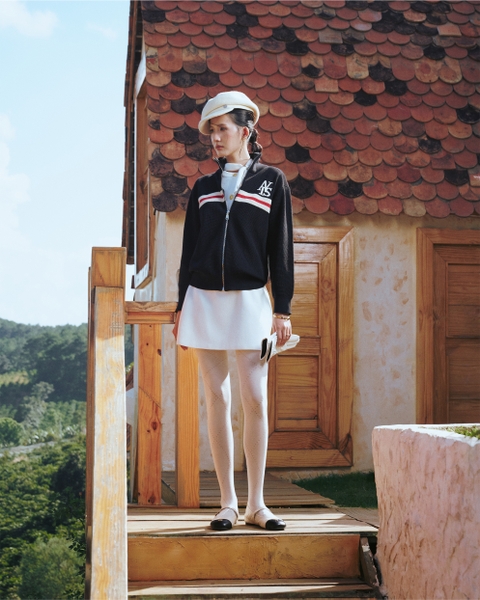 ATYS® WAFFLE KNIT MOCK NECK JACKET