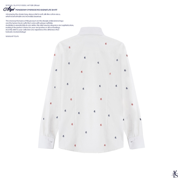 ATYS® MONOGRAM EMBROIDERED SIGNATURE SHIRT (Trắng)