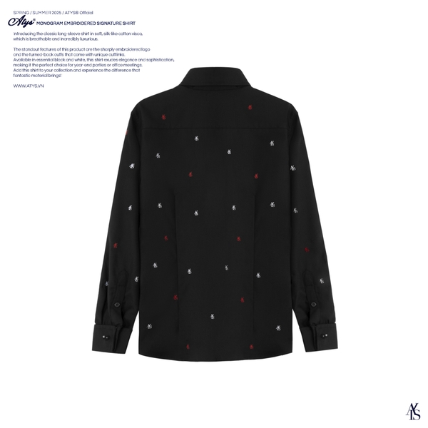 ATYS® MONOGRAM EMBROIDERED SIGNATURE SHIRT (Đen)