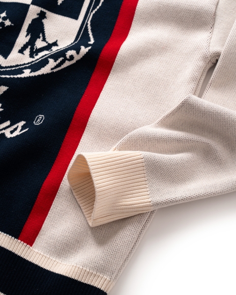 ATYS® GENTLE LEAGUE KNIT ZIP JACKET (Navy)