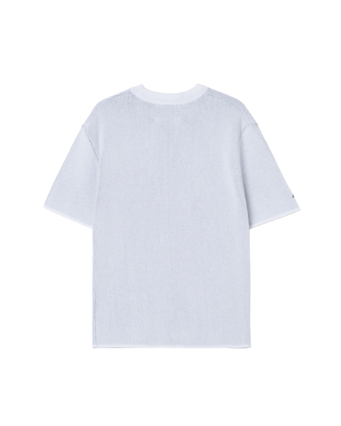ATYS® MINIMAL CREST KNIT COTTON T-SHIRT (Trắng)