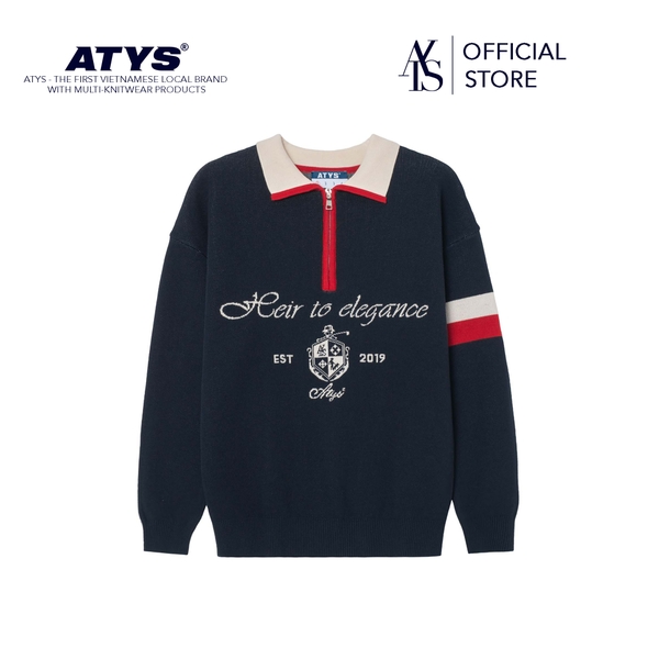 ATYS® TRICOLOR LEGACY POLO KNIT SWEATER