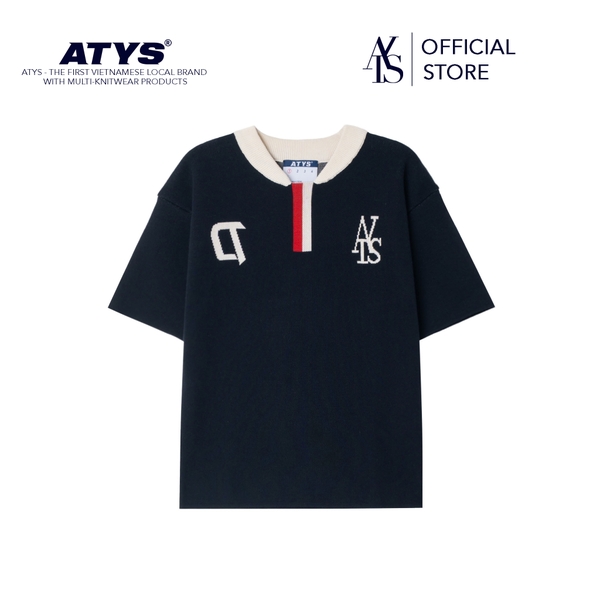 ATYS® SHADOW BACK KNIT HAFT-ZIP POLO