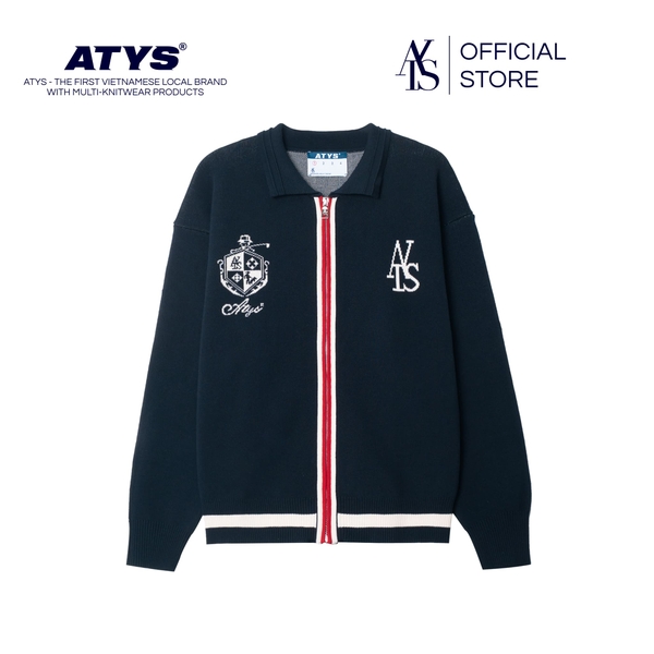 ATYS® CREST ZIPPED KNIT COTTON JACKET