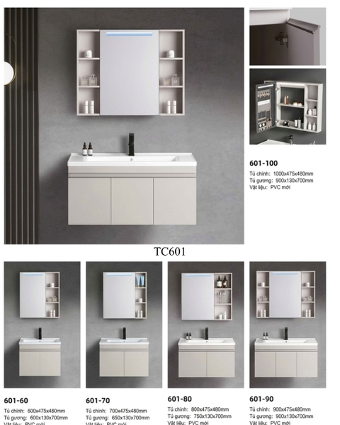 Bộ tủ chậu nhà vệ sinh cao cấp TC601