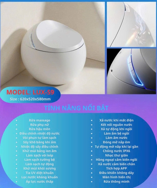 Bồn cầu thông minh LUX - S999