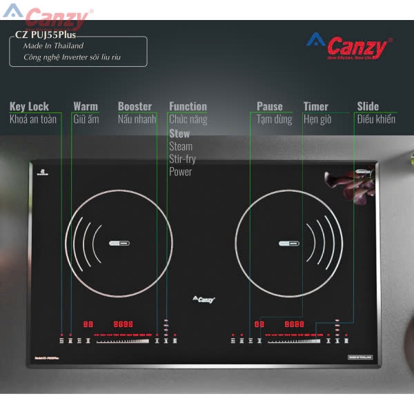 Bếp từ đôi Canzy CZ PUJ55 plus