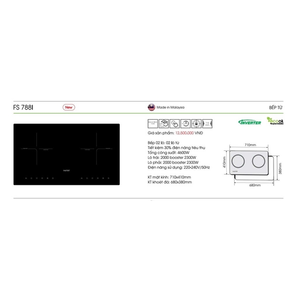 Bếp từ đôi Faster FS 788i