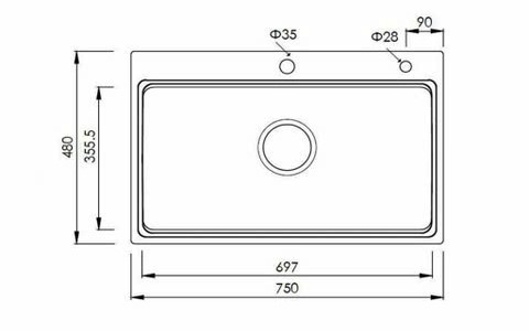 Chậu rửa bát KONOX KN7548SO