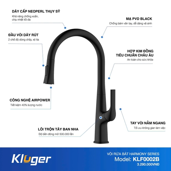 Vòi rửa bát Kluger KLF0002B