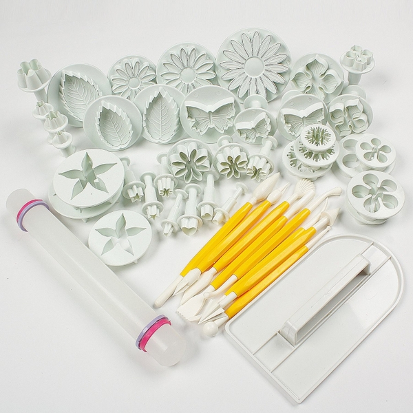 Set khuôn nhấn bánh màu TRẮNG 68 chi tiết (set)