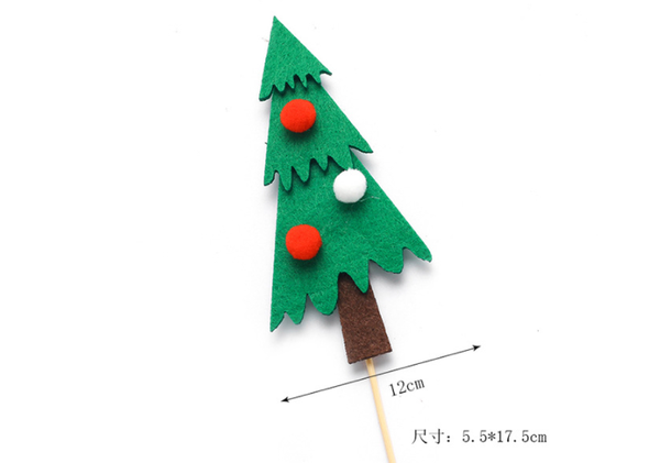 MC -Que cắm vải dạ cây thông quả đỏ trắng