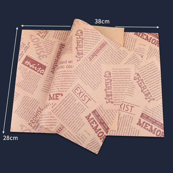 Giấy lót hoạ tiết NÂU size 38*28cm bịch 50 tờ (GIAO MẪU NGẪU NHIÊN)