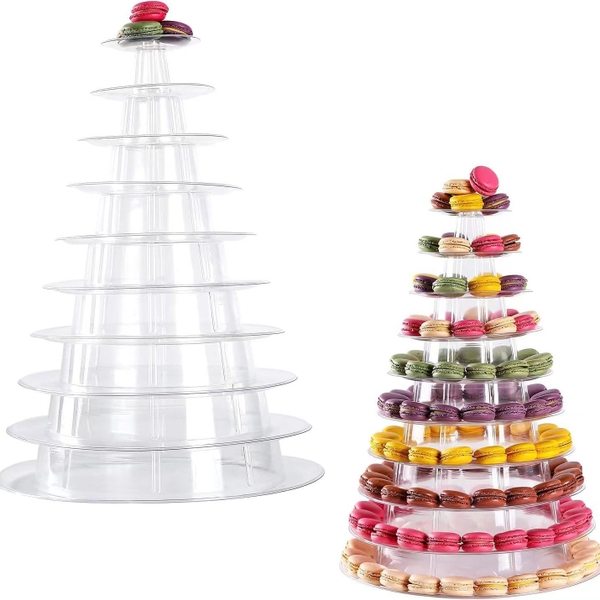 Tháp đựng bánh Macaron 10 tầngTRONG mới