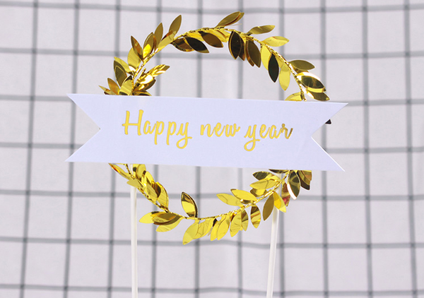 Cổng HPNY vòng tròn vàng(nguyệt quế)