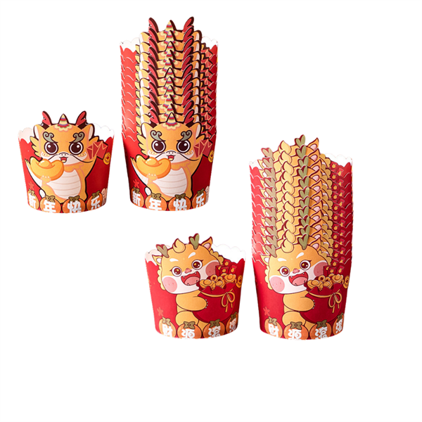 Cốc Cupcake nướng TẾT mix màu ĐỎ lốc 50c