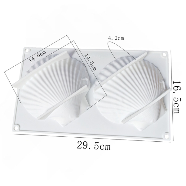 Khuôn 2 vỏ sò trắng size đại