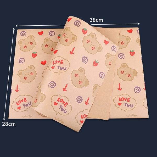 Giấy lót hoạ tiết NÂU size 38*28cm bịch 50 tờ (GIAO MẪU NGẪU NHIÊN)