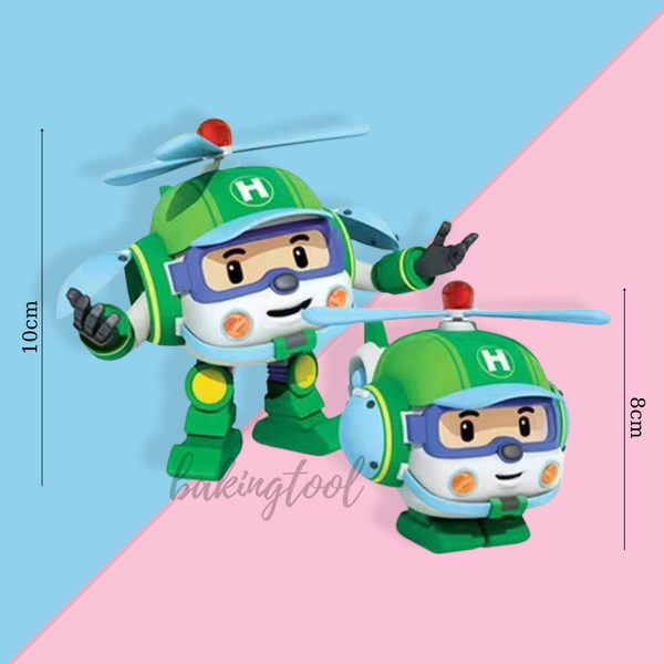 Đồ chơi trang trí xe Cảnh sát biến hình XANH LÁ CÂY