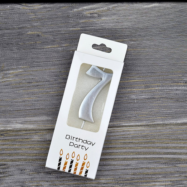 Nến số nhũ bạc 7