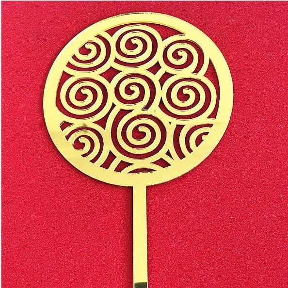 Topper mica 1 vòng tròn xoắn ốc