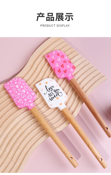 Phới silicon sắc màu cán gỗ size 25cm (giao mẫu ngẫu nhiên)