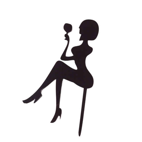 Topper mica cô gái ĐEN +hoa hồng