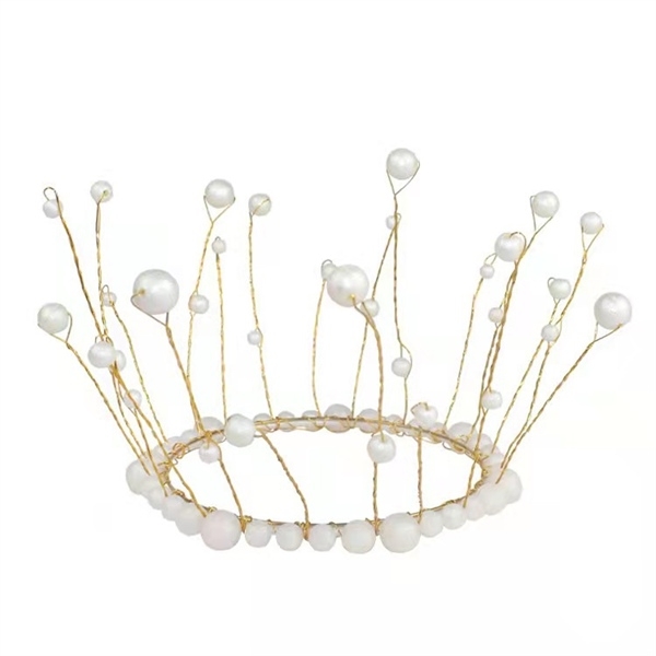 vương miện vàng ngọc trai ít đá bản TC 18k