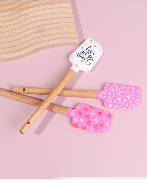 Phới silicon sắc màu cán gỗ size 25cm (giao mẫu ngẫu nhiên)