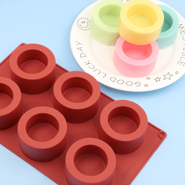 Khuôn bánh Mousse silicon hình tròn 6 ngăn