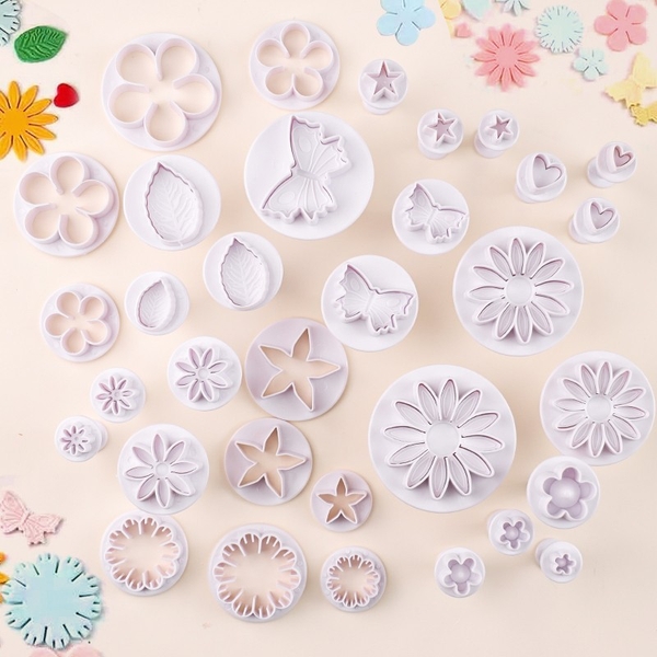 Set khuôn nhấn bánh màu TRẮNG 68 chi tiết (set)