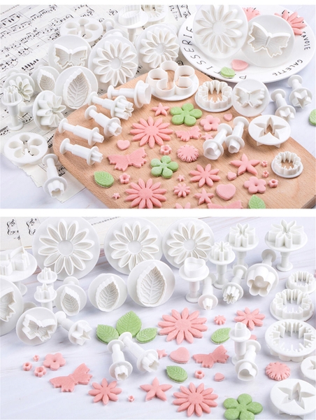 Set khuôn nhấn bánh màu TRẮNG 44 chi tiết (mới)