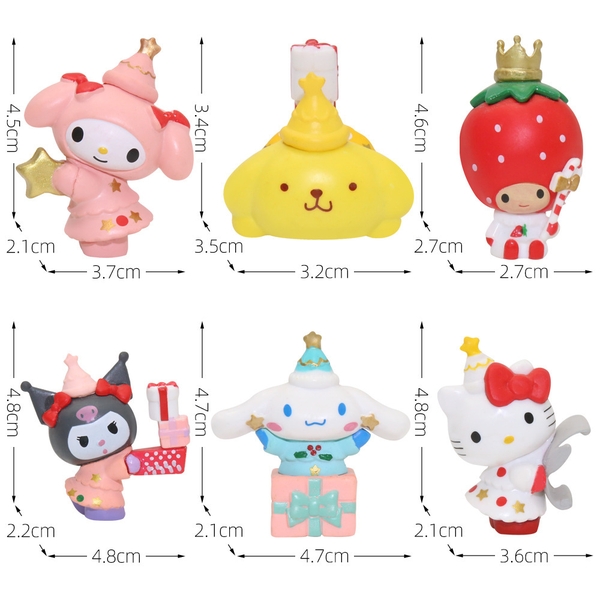 Set Kitty - Kuromi - Cinnamoroll - Melody đặc 6 chi tiết