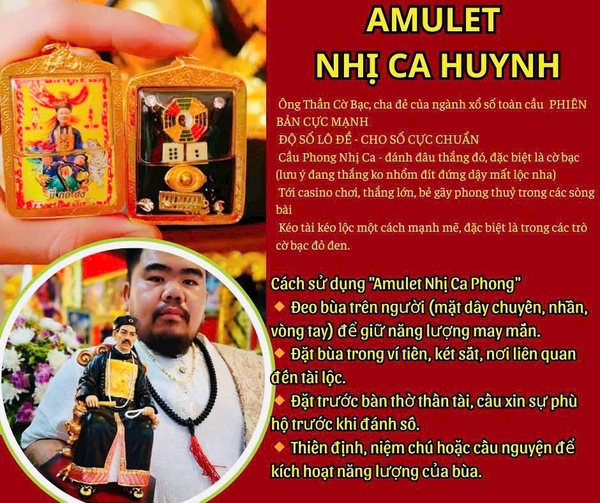 Amulet Nhị Ca Phong viện mạ vàng