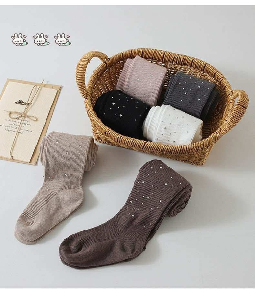 Quần tất bling đính đá 4 màu trắng, đen, hồng, nâu cho bé