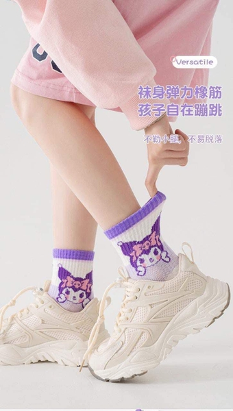 Set 5 đôi tất 5 mẫu Kuromi, Cinnamoroll, My Melody, Lotso