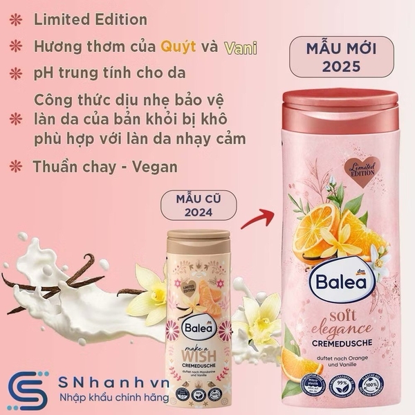Sữa tắm dạng gel, dạng kem Balea 300ml cho nữ nhiều mùi