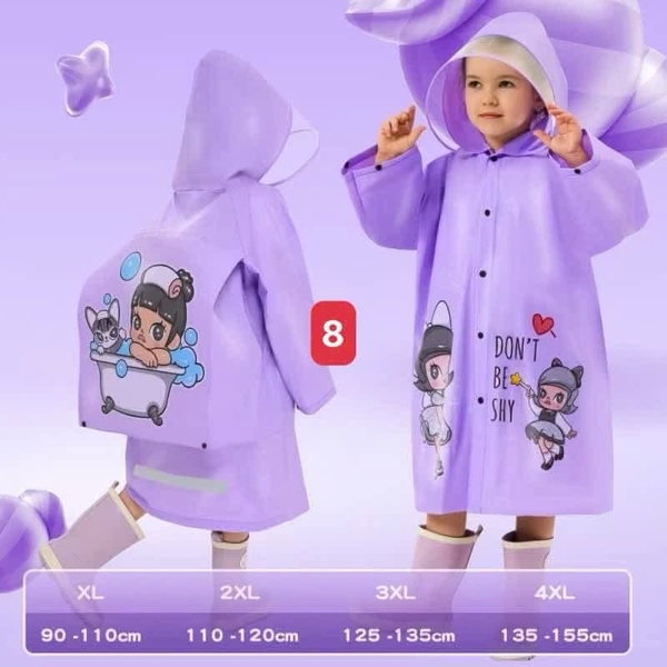 Áo mưa hoạt hình 8 mẫu cho bé trai, bé gái