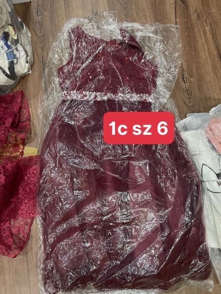 Váy dạ hội voan ren 2 dây kim sa màu vàng, đỏ, trắng
