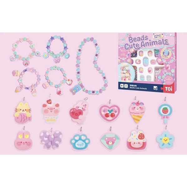 HỒNG - Set làm 4 vòng tay và vòng cổ Beads Fantasy Castle (hãng TOI) 121pcs