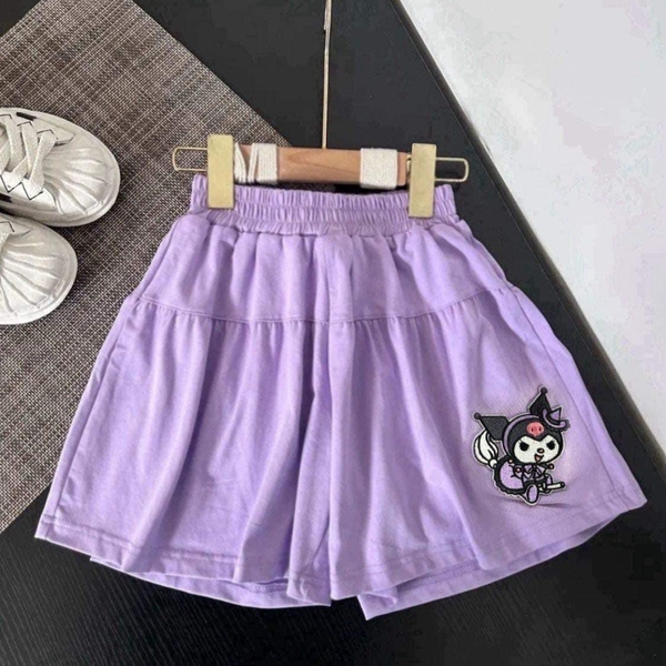 Quần váy dáng xoè cotton thêu hình Kuromi, Cinnamoroll, My Melody