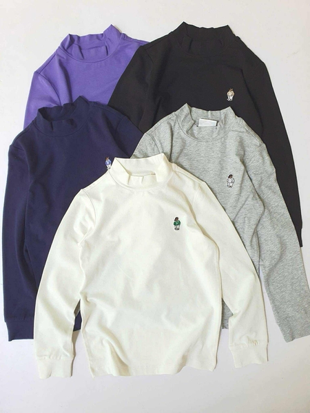 Áo giữ nhiệt dài tay Beemon cotton cổ 3cm 5 màu ghi, đen, trắng, tím, navy