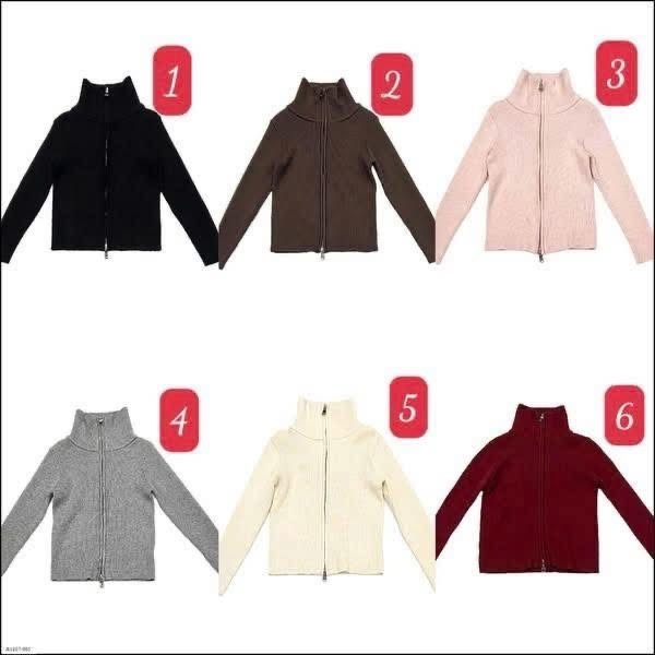 Áo khoác len tăm cổ lọ 2 khoá 6 màu cho bé