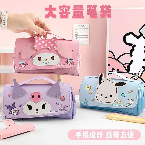 Túi vải đựng bút hình Kuromi, Pochacco, Melody