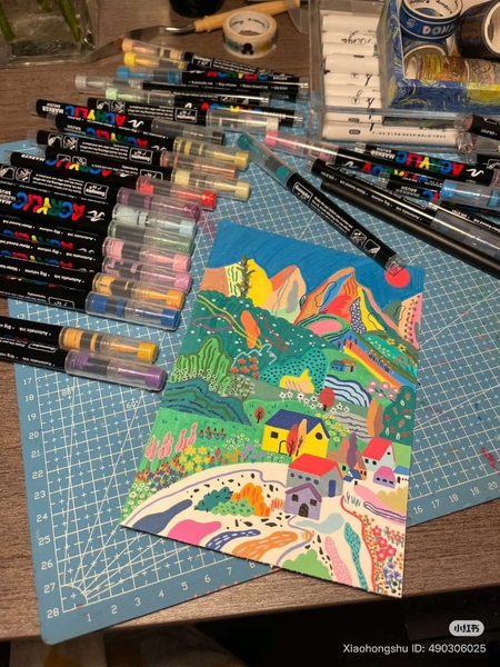 Hộp 36 màu Acrylic Marker đầu brush mềm