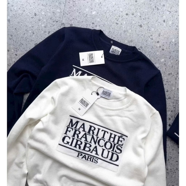 Áo len MARITHE FRANICOIS GIRBAUS PARIS 2 màu xanh, trắng